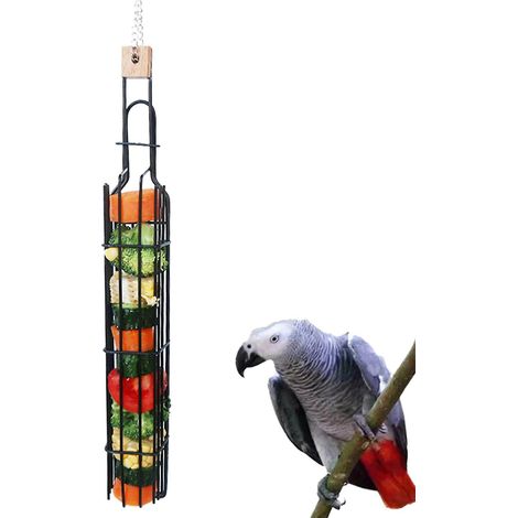 Mangeoire en métal pour oiseaux, fruits et légumes, mangeoire pour perroquets et autres animaux de compagnie (1/4)