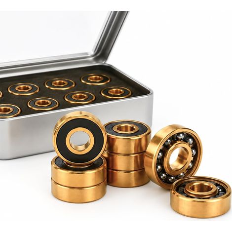 8cs Ceramic Ball Bearing 608RS Titanium Alloy ABEC 11 for Skateboards Scooters Inline Roller Skates Longboard 608 RS Bearing 8x22x7mm 608 2RS (1/5)