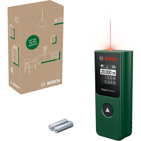 Bosch Laser-Entfernungsmesser EasyDistance 20 (einfache und präzise Messung bis 20 m, Hosentaschenformat, Ein-Tasten-Steuerung, in E-Commerce-Karton)
