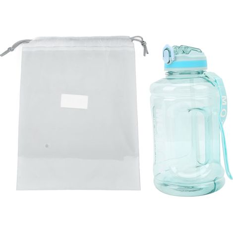 Bouteille d'eau sport 1500ml grande capacité, gourde portable avec échelle et couvercle poping, gobelet à paille vert pour fitness extérieur et stockage d'eau (1/5)