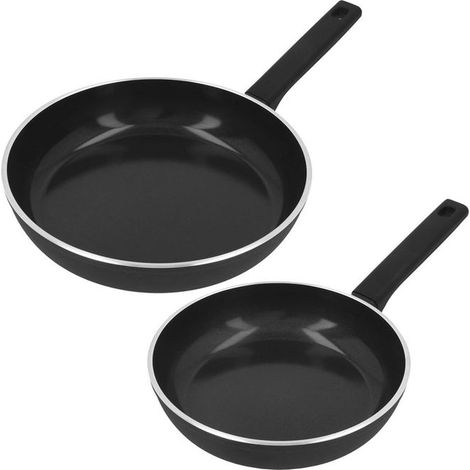 Castey Set Padelle Inox Essentials 2 Pezzi 20-24 cm Argento Antiaderente