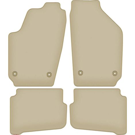 Tapis de voiture, conçu pour Seat Ibiza III 6L (2002-2008), type luxe avec contour, construction en fibre synthétique, couleur beige, fond en caoutchouc durable (1/5)