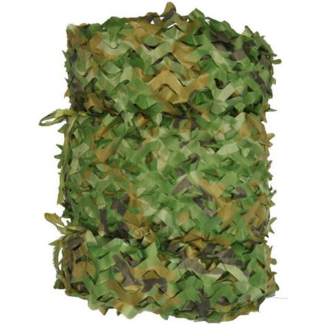 Voile d'ombrage rectangulaire en maille de camouflage verte, 4x5m, design camouflage (1/5)