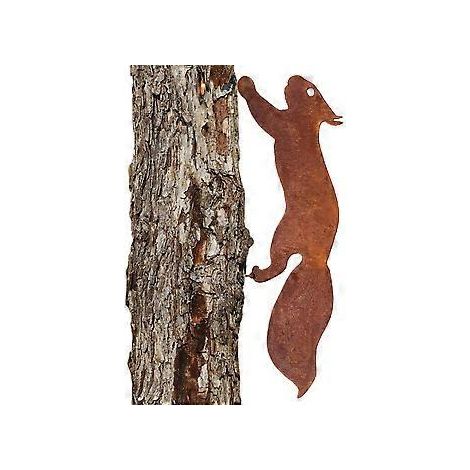 Metallkunst für den Garten, Eichhörnchen-Gartendekoration, Vintage-Eichhörnchen-Dekoration mit Rostfinish, rostiges, rennendes Metall-Eichhörnchen, exquisite Premium-Rostoptik