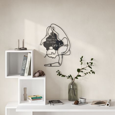 Decortie Do in love Modern Metal Wall Art Home Decorative Ornament - Black (1/3)