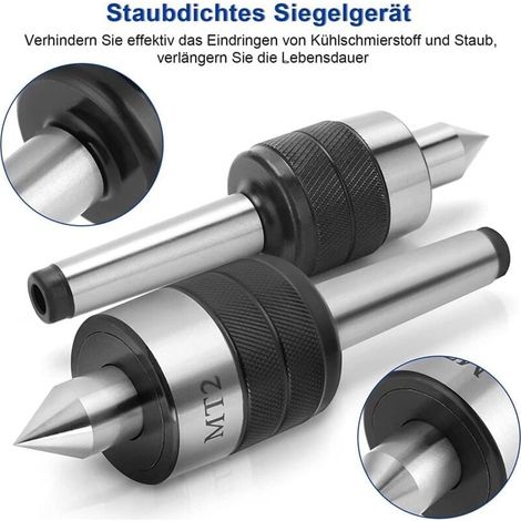 MT2 Drehspitze, Präzisions-Drehspitze für Fräsarbeiten, MT2 Drehspitzen-Drehwerkzeug, für CNC-Drehmaschinen, Präzisionsstahlbearbeitung, 0,005 mm (1/5)