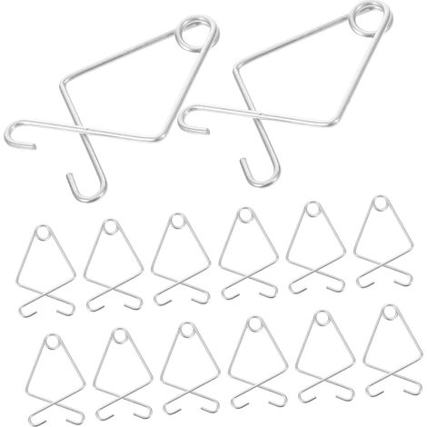 50 crochets plafond, argenté, acier, pour pots et lanternes (1/5)