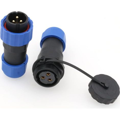 Connecteur Étanche IP68 - 1 Pièce - Plastique - 3 Broches Soudure - Panneau LED Extérieur - Noir 86x28,5mm (1/5)