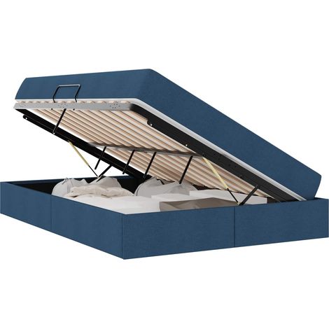 Maison Exclusive - Aufbewahrungsbett mit Matratze Blau 140 x 200