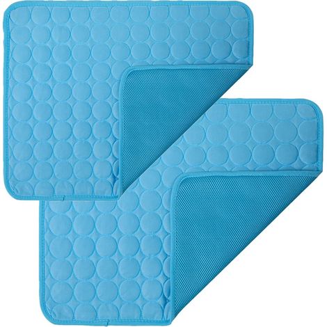 2er-Pack atmungsaktive, waschbare Kühlmatten für Haustiere, geeignet für den Außenbereich oder den Innenbereich, Zwinger, Käfige und Liegeplätze - Blau (55 x 70 cm) (1/5)