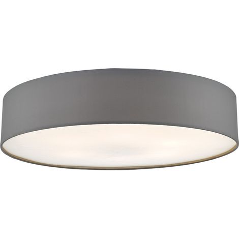 DAR CIERRO - Plafonnier cylindrique affleurant gris clair, 6x E27 (1/5)