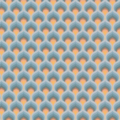 Carta da parati stile retro Profhome 395383 Carta da parati TNT goffrata a caldo leggermente strutturata con motivo grafico opaca turchese blu-chiaro marrone-arancio giallo-ocra 4,5 m2