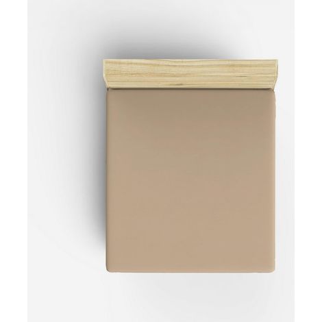King-Bettlaken mit Eckgummis aus Baumwolle 160x200 Beige (1/3)