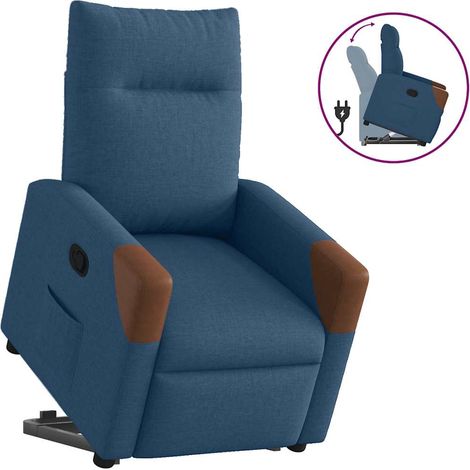 Relaxsessel mit Aufstehhilfe Blau Stoff
