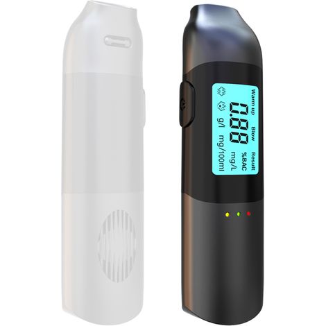 Etilometro ad alta precisione, senza contatto, ricaricabile tramite USB, con schermo a LED, allarme e istruzioni vocali.