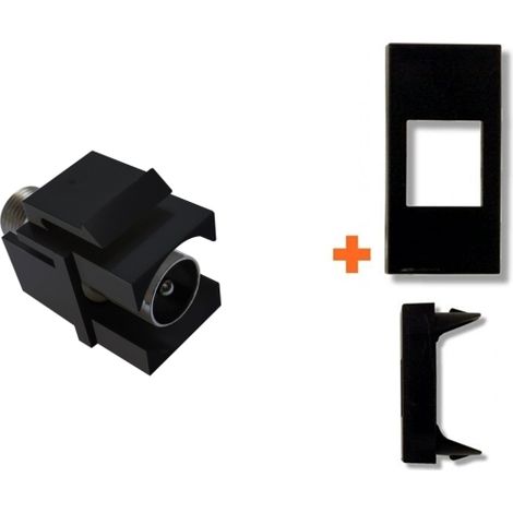 Keystone presa TV diretta IEC maschio compatibile Legrand Vela nero