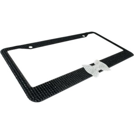 Cadre de plaque d'immatriculation blanc et noir, kit de montage de plaque d'immatriculation (1/5)