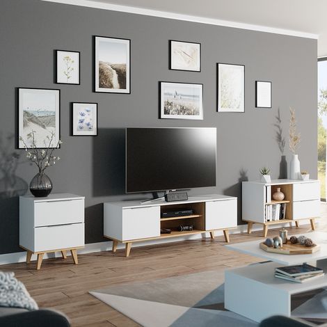 Meuble tv Nautica, Blanc, 138 x 49 cm, Vicco (1/5)