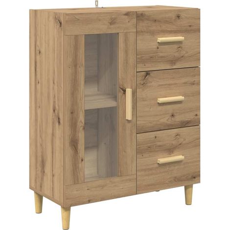 Buffet,Meuble de Rangement,Bahut Chêne artisanal 69,5 x 34 x 90 cm Bois d'ingénierie CFW573568 (1/5)