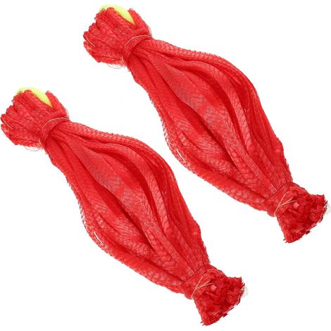 200 sacs en filet de nylon réutilisables avec cordon serrage pour fruits et légumes , rouges , léger (1/5)