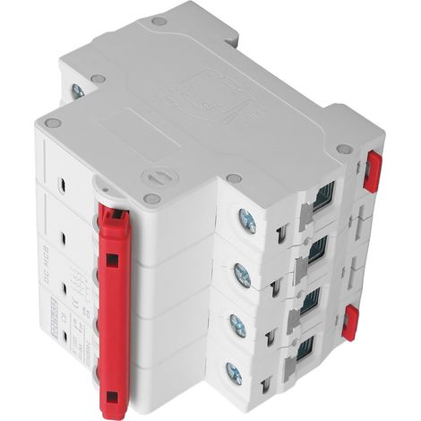 Disjoncteur 4 pôles CC, pouvoir de coupure 6000 A, déclenchement électromagnétique, montage sur rail DIN, 6 A, 1000 V (1/5)