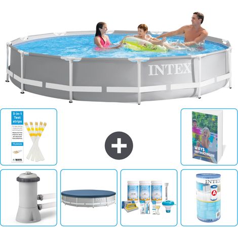 Prism Frame Pool Rund - 366x76 cm - 7-teilig S208