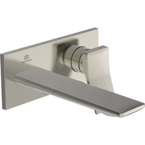 Mezclador de lavabo de pared CHECK saliente 180 mm plateado Storm con rosetón cuadrado, kit 2 IDEAL STANDARD (1/4)