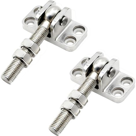 Lot de 2 charnières de portail réglables M16 - 112 mm - En acier inoxydable - Plaque de fixation robuste pour porte de jardin, porte de cour et porte de clôture en bois/métal - M16-112 mm (1/5)