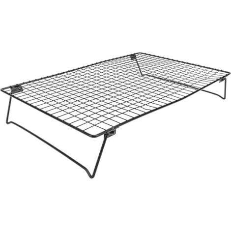 Grille de refroidissement en fil d'acier au carbone, pliable et peu encombrante, pour la cuisson des biscuits, noire. (1/4)