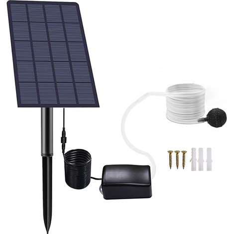 JSSEVN Solar-Sauerstoffpumpe 2,5 W – Luftdurchsatz 0,8 l/min – IP65 wasserdicht – Für Gartenteiche und Aquarien im Freien (1/5)