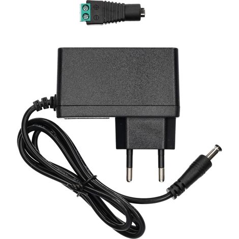 Transformador 12VDC 1A 12W con enchufe interior IP20 + conector Tira LED