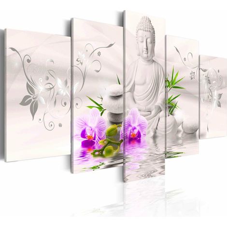 Tableau bouddha blanc - 200 x 100 cm (1/4)