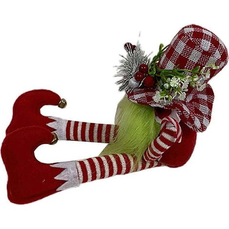 Gnome de Noël sans visage, vieil homme, nain, poupée amusante aux longues jambes, décoration