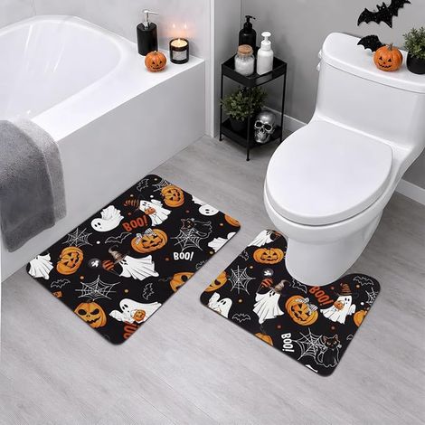 Lot de 2 Tapis Salle de Bain Fantômes