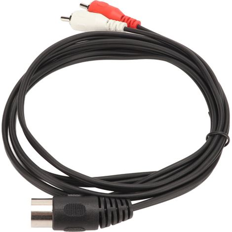 Câble audio DIN 5 broches mâle à 2 RCA mâle pour platine vinyle, lecteur CD, ampli, avec gaine PVC souple (1/5)