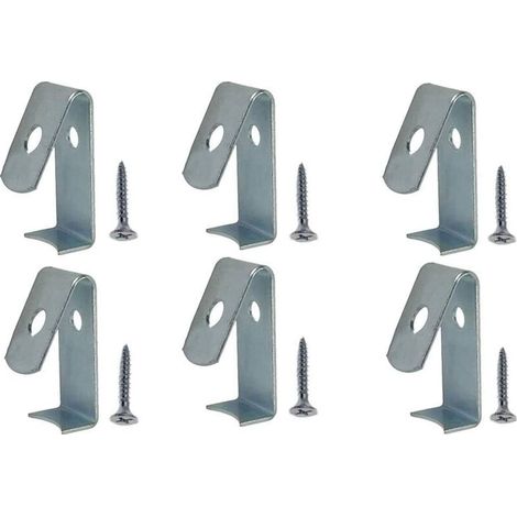 Lot de 6 pinces pour pots - Convient aux pots en terre cuite standard de 12,5 à 20 cm - Argenté (1/5)