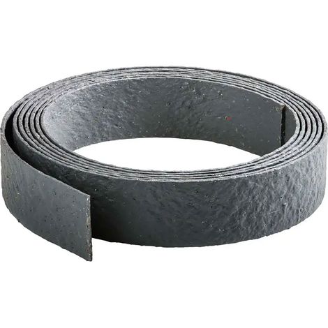 Bordo Flessibile da Giardino Verdemax Effetto Roccia 5 m x 12 cm in PP Grigio