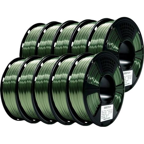 Filamento 3D, efecto seda, material ecológico, seda verde oscuro (1/2)
