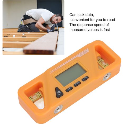 Mesureur d’Angle Magnétique ABS Inclinomètre Numérique à Double Mode pour Bois et Automobile Blanc 115mm (1/5)