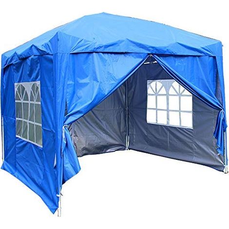 3 x 3m Garden Pop Up Gazebo Marquee Patio Canopy Wedding Party Tent - Blue (1/4)