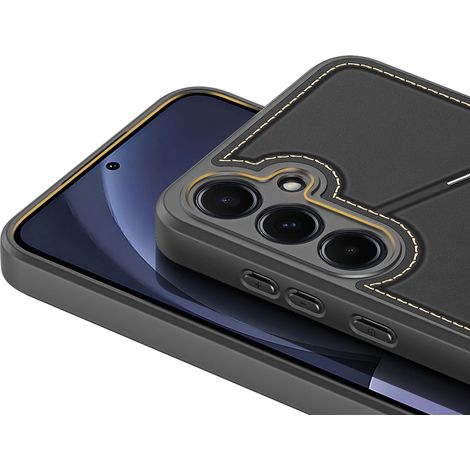 Funda Dux Ducis Rafi II para Samsung Galaxy S25+ con soporte y cartera - Negra (1/5)