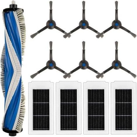 Pour aspirateur robot ECOVACS DEEBOT X5 Omni, X5 Pro Omni, kit d'accessoires, 1 brosse rotative, 4 filtres HEPA, 6 brosses latérales (1/4)