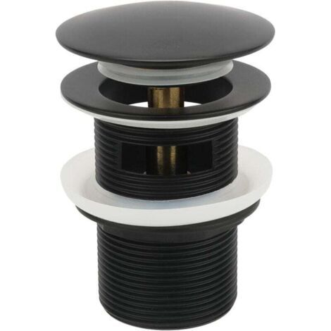 Bonde de baignoire autoportante en laiton, bonde escamotable, compatible avec la plupart des baignoires autoportantes (noir mat) (1/4)