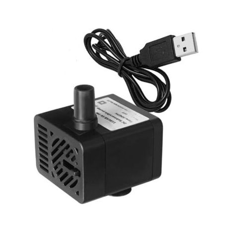 Mini Pompe Submersible USB 5V Silencieuse Débit Réglable pour Aquarium Fontaine Hydroponie avec Ventouses et Buse Inclues (1/4)