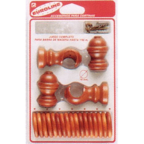 Juego de accesorios barra de cortina 19 mm