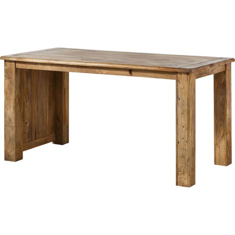 Bureau en bois de manguier laqué brun clair RAILWAY 1004 (1/3)