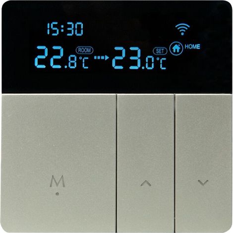 Smart thermostat, heating thermostat, electric underfloor heating thermostat, 16A WiFi, grey electric underfloor heating thermostat (1/5)