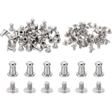 50 Ensembles 4 mm Clous pour Vêtements Ton Argenté (1/5)