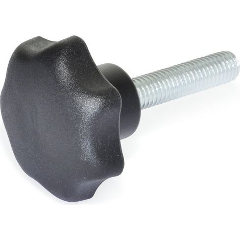 Ganter Norme Éléments étoile poignée Vis, Lot de 20, noir, mat, GN 6336.4 de St de 40 M8?25 (1/2)