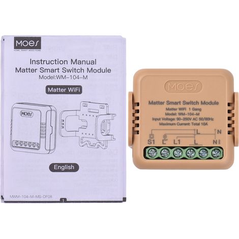Matter Smart Switch TY Module de relais WiFi 10 A universel DIY sans fil APP et commande vocale avec minuterie pour domotique. (1/5)